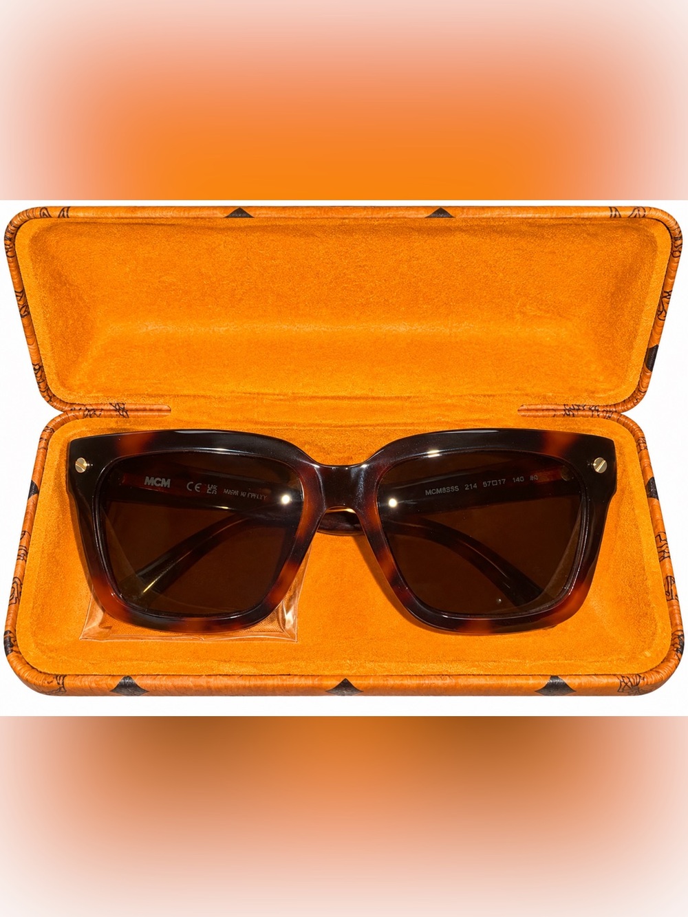 MCM Tortoiseshell Oversized Square Sunglasses with Brown Lenses